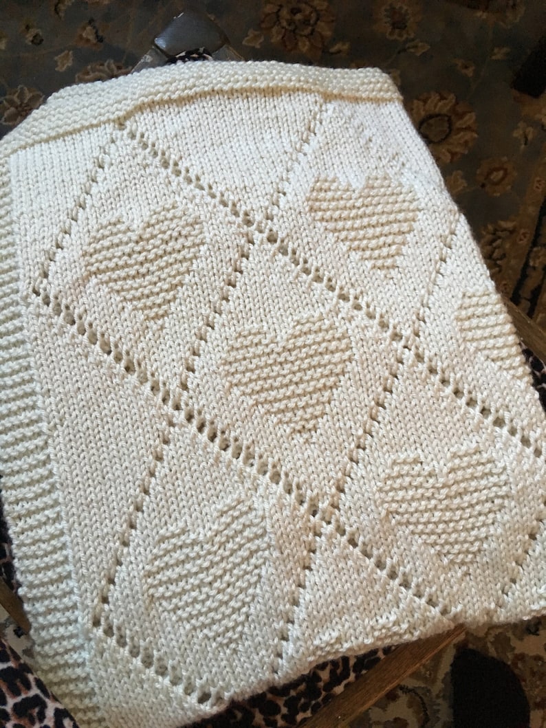 Tender Hearts Blanket Knitting Pattern