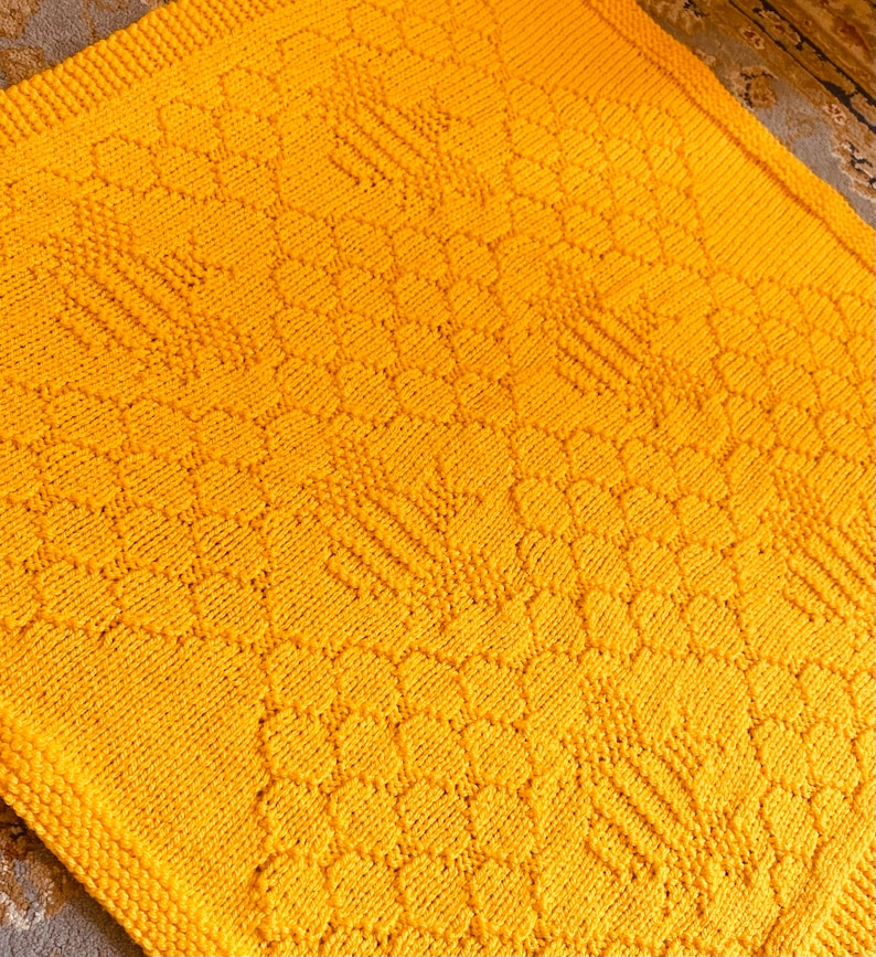 Golden Honey Blanket Knitting Pattern