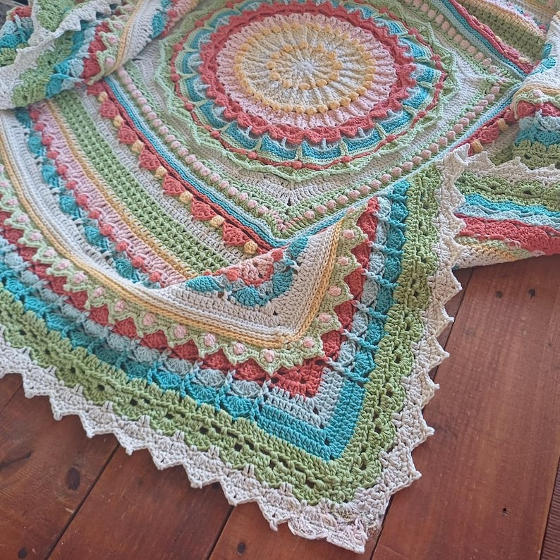 Meadow Mandala Blanket Crochet Pattern