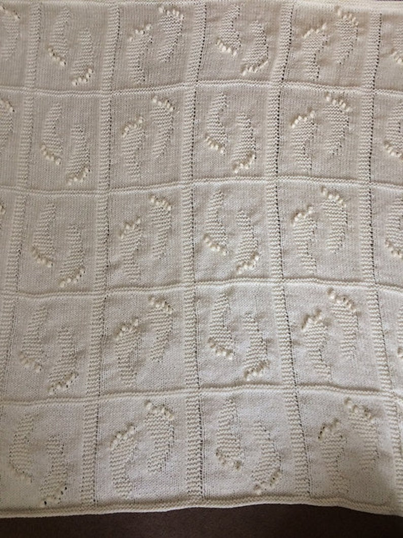 Tiny Footprints Blanket Knitting Pattern