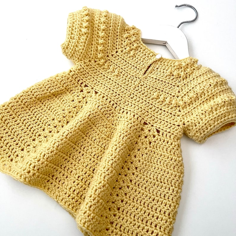 Golden Baby Dress Crochet Pattern