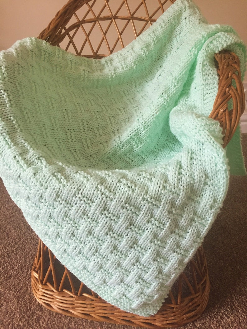 Ivory Weave Blanket Knitting Pattern
