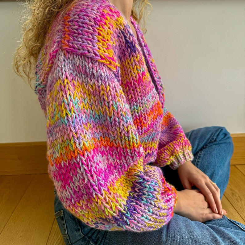 Colorful Cardigan Knitting Pattern