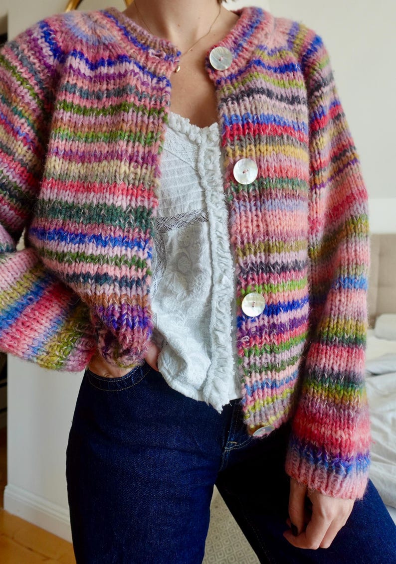 Rainbow Cardigan Knitting Pattern