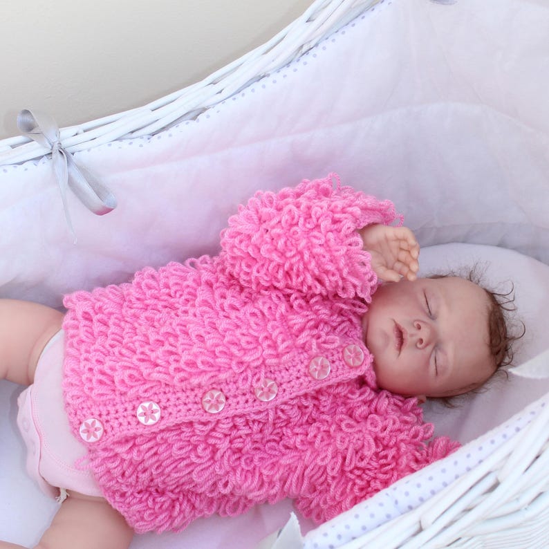 Pink Loops Cardigan Crochet Pattern
