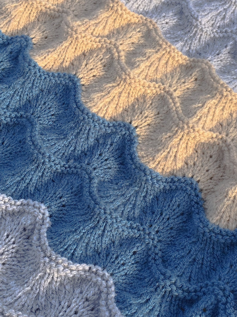 Ocean Wave Blanket Knitting Pattern