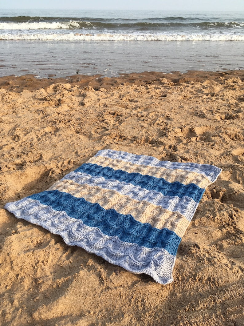 Ocean Wave Blanket Knitting Pattern