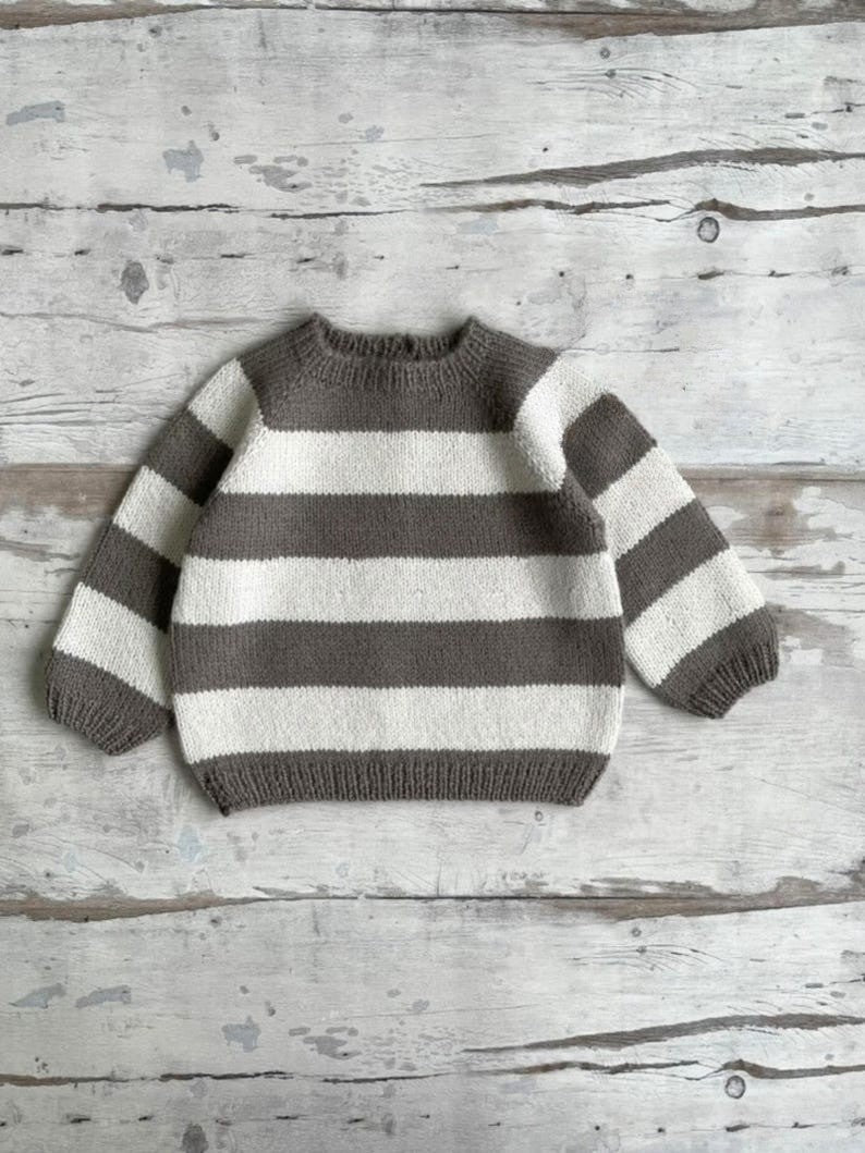 Neutral Stripe Sweater Knitting Pattern