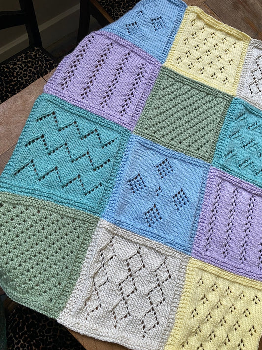 Soft Squares Blanket Knitting Pattern