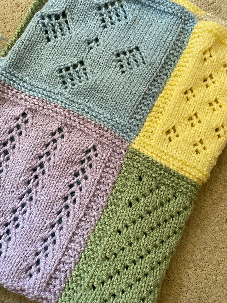 Soft Squares Blanket Knitting Pattern