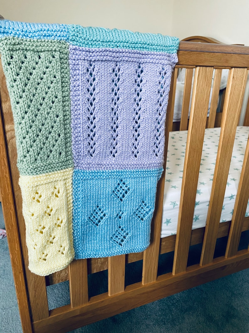 Soft Squares Blanket Knitting Pattern