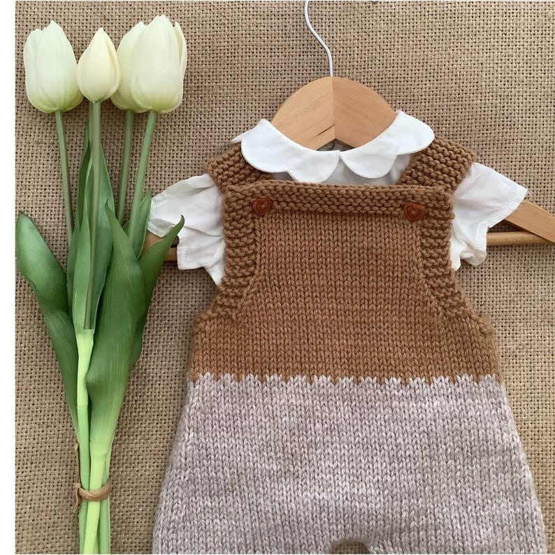 Toffee Baby Overalls Knitting Pattern