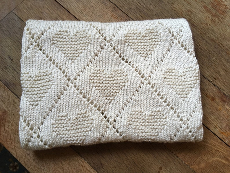 Tender Hearts Blanket Knitting Pattern