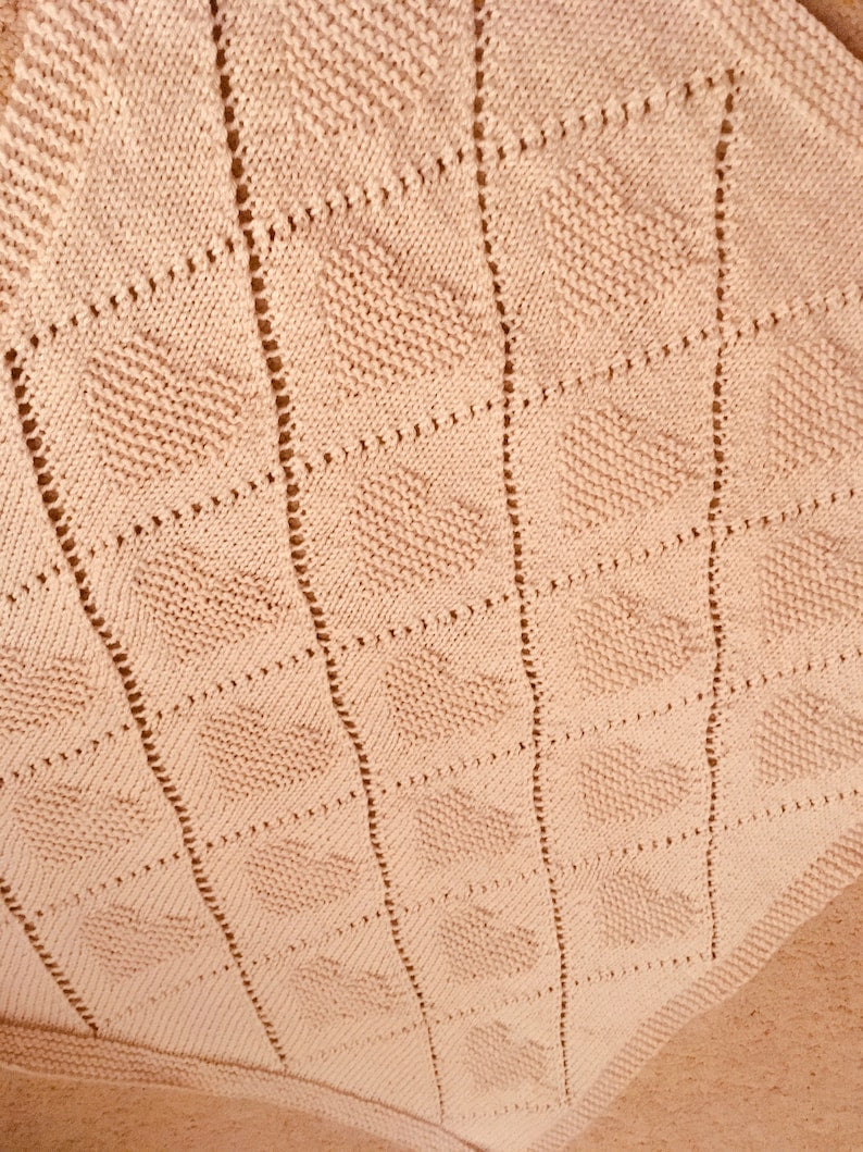 Tender Hearts Blanket Knitting Pattern