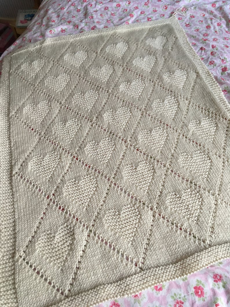 Tender Hearts Blanket Knitting Pattern