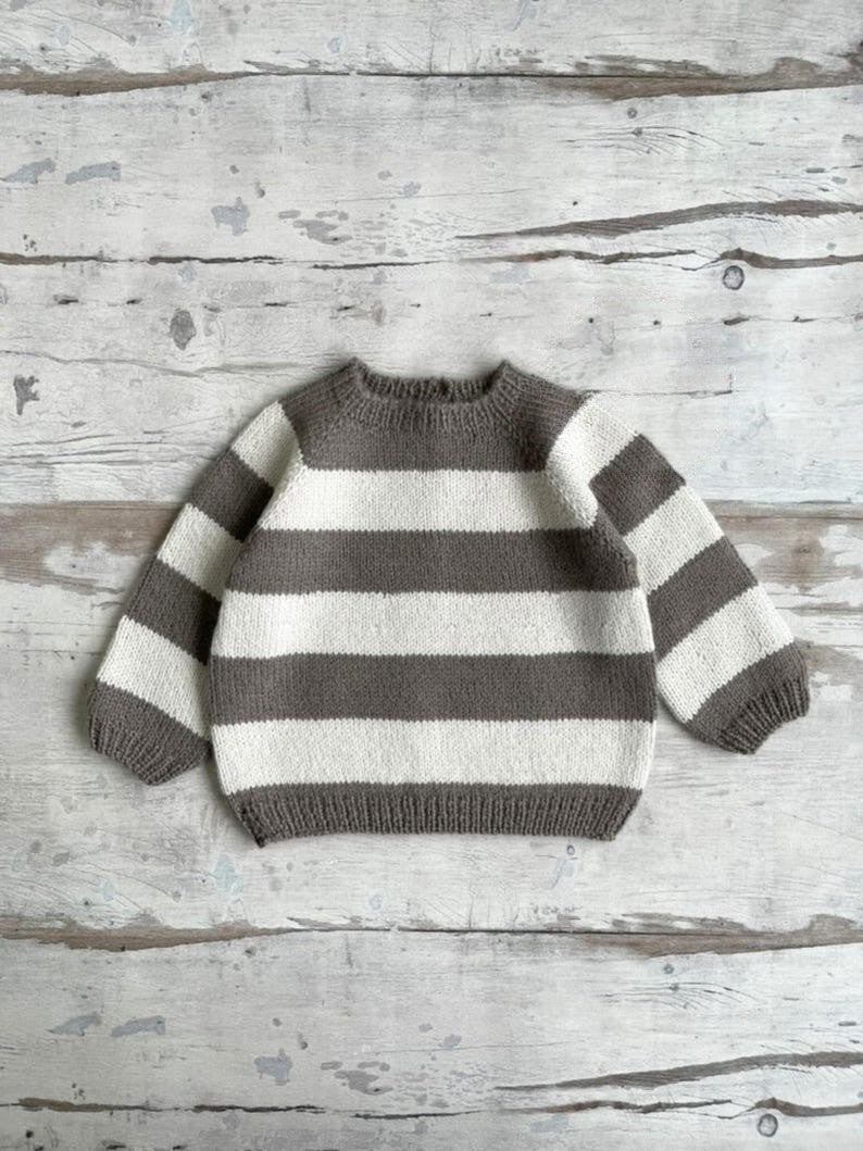 Neutral Stripe Sweater Knitting Pattern