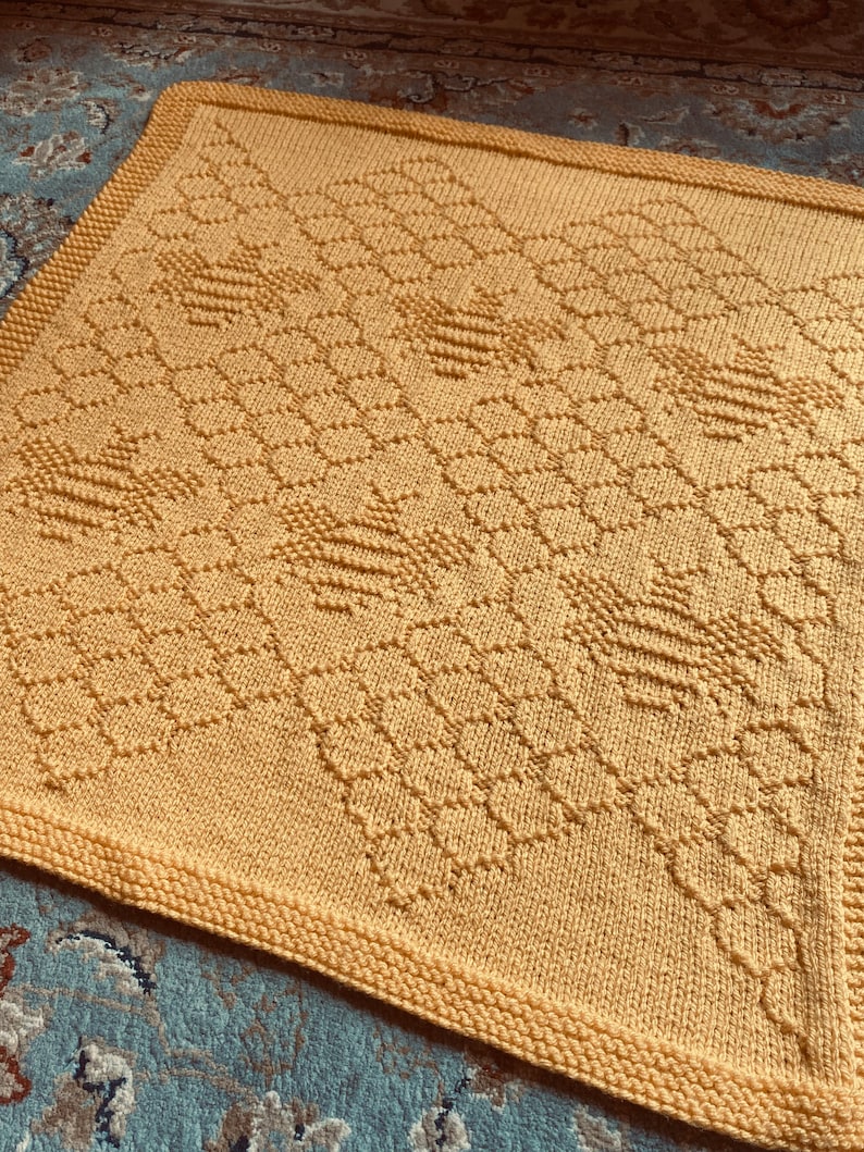 Golden Honey Blanket Knitting Pattern