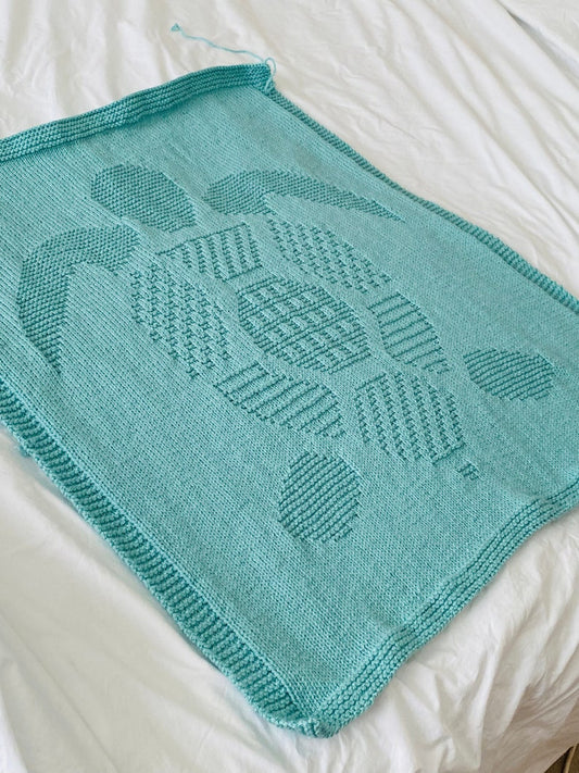 Ocean Turtle Blanket Knitting Pattern