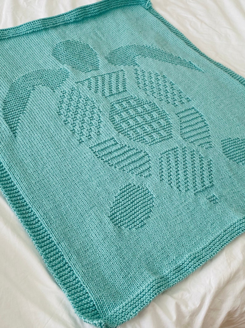 Ocean Turtle Blanket Knitting Pattern