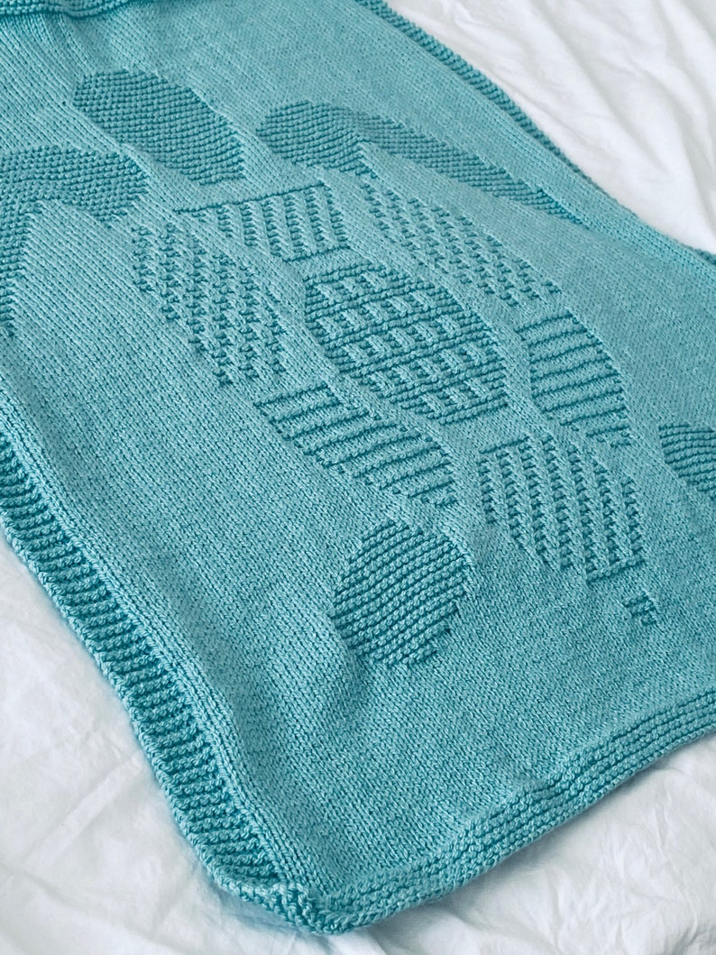 Ocean Turtle Blanket Knitting Pattern