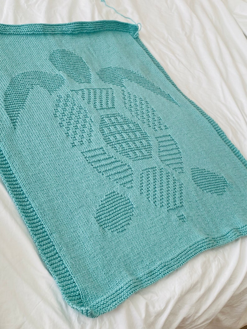 Ocean Turtle Blanket Knitting Pattern