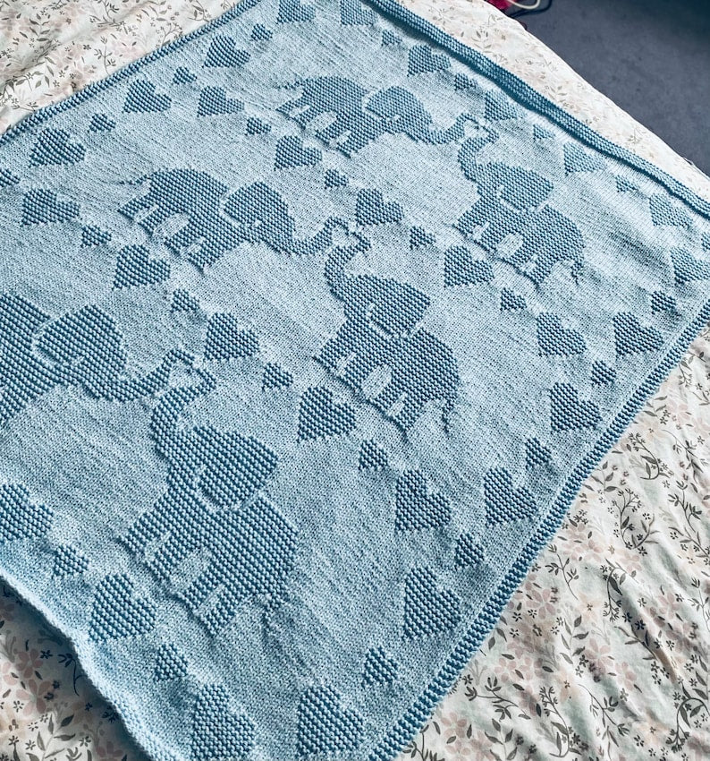 Loved Elephants Blanket Knitting Pattern