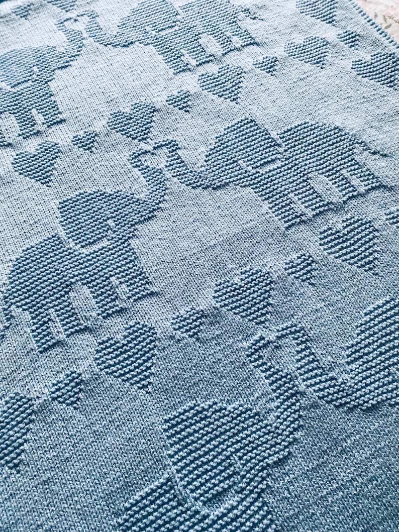 Loved Elephants Blanket Knitting Pattern