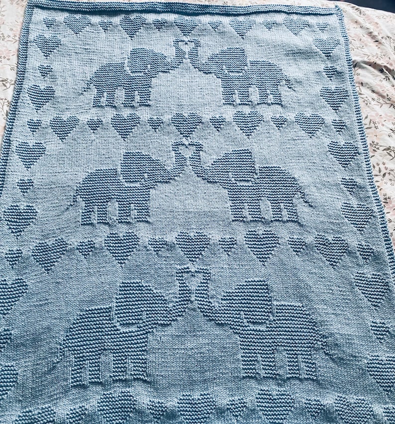 Loved Elephants Blanket Knitting Pattern