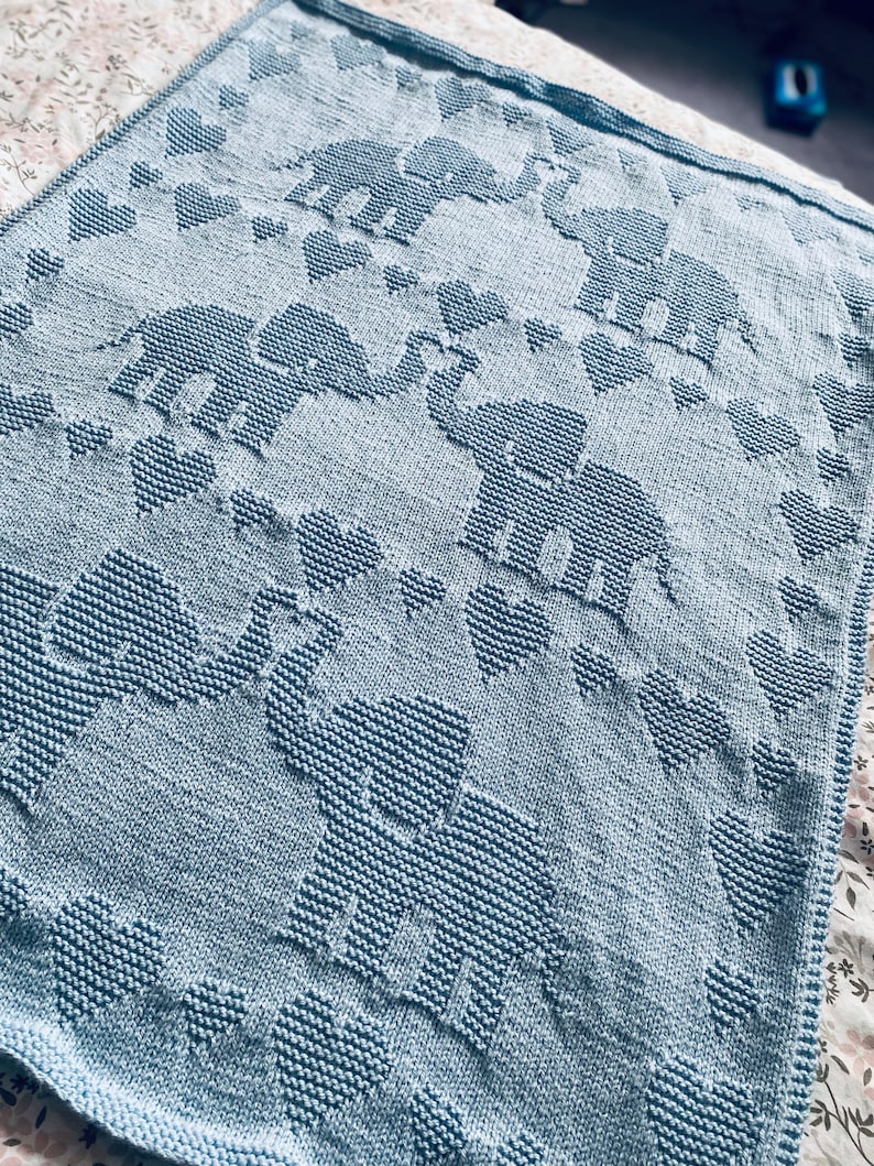 Loved Elephants Blanket Knitting Pattern