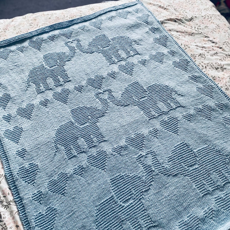 Loved Elephants Blanket Knitting Pattern