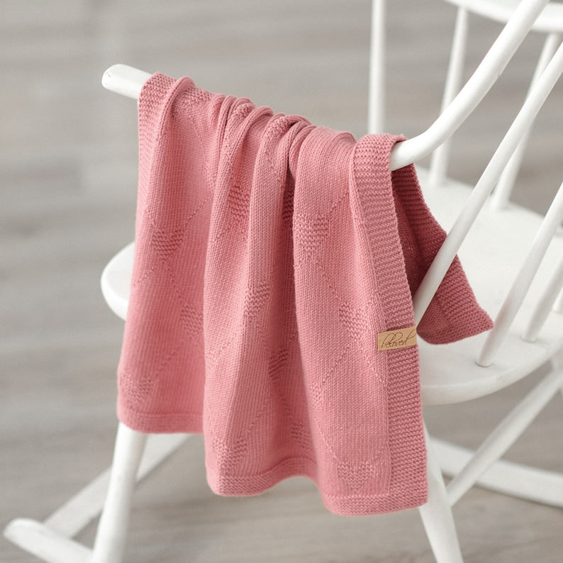 Hearts Blanket Knitting Pattern