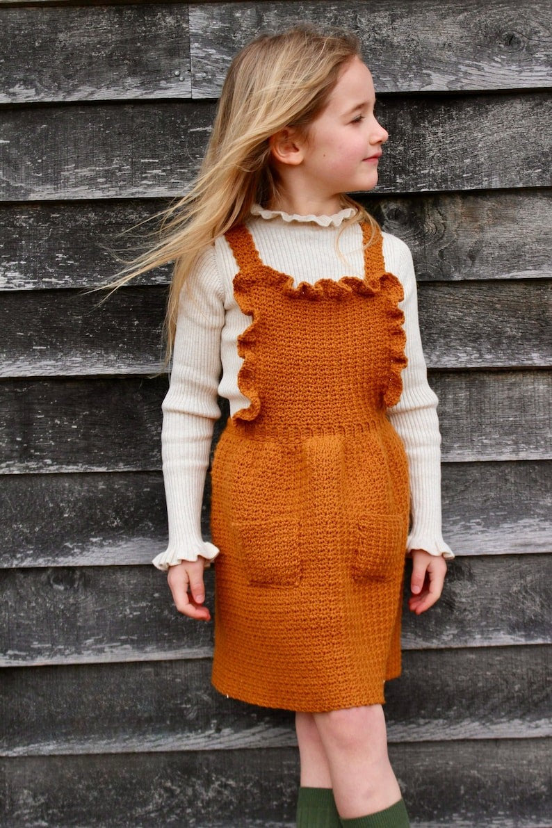 Caramel Pinafore Dress Crochet Pattern