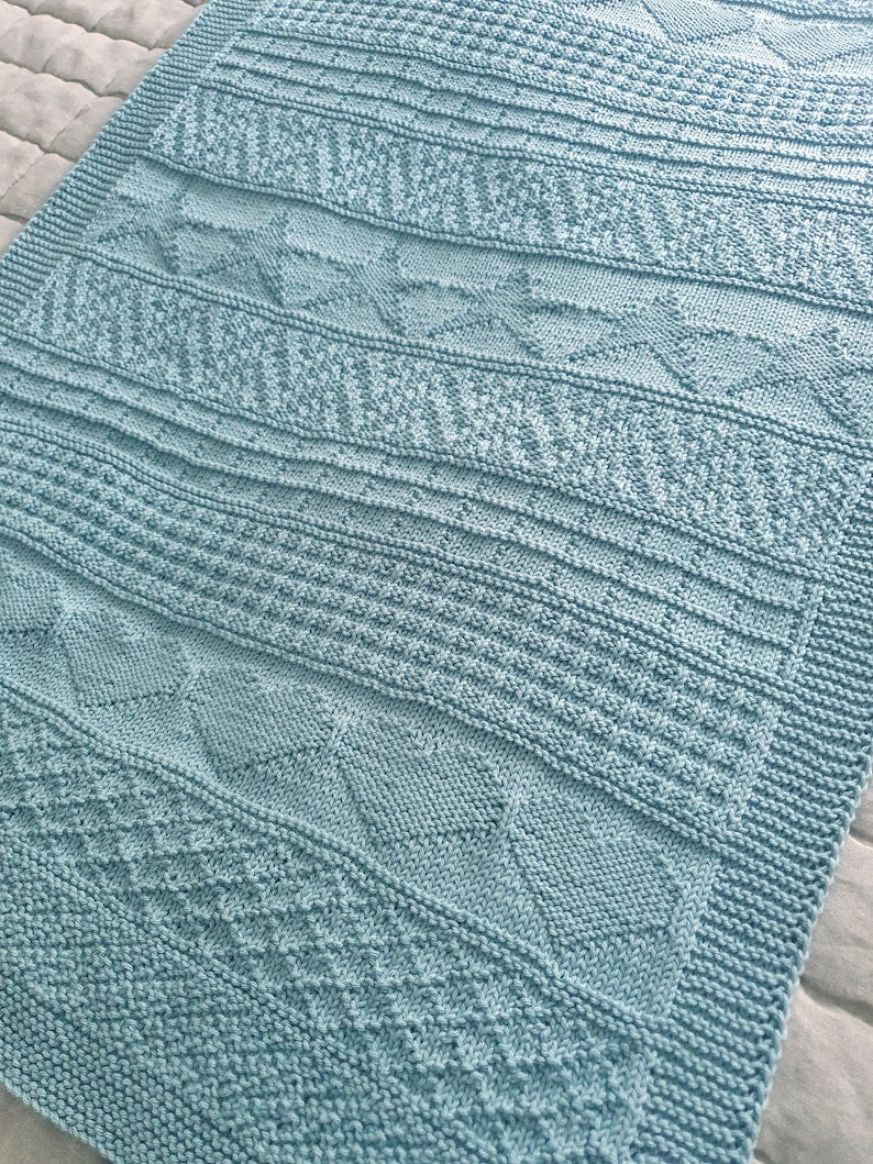 Hearts & Stars Blanket Knitting Pattern