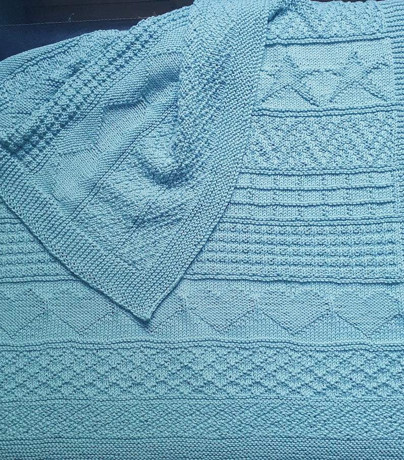 Hearts & Stars Blanket Knitting Pattern