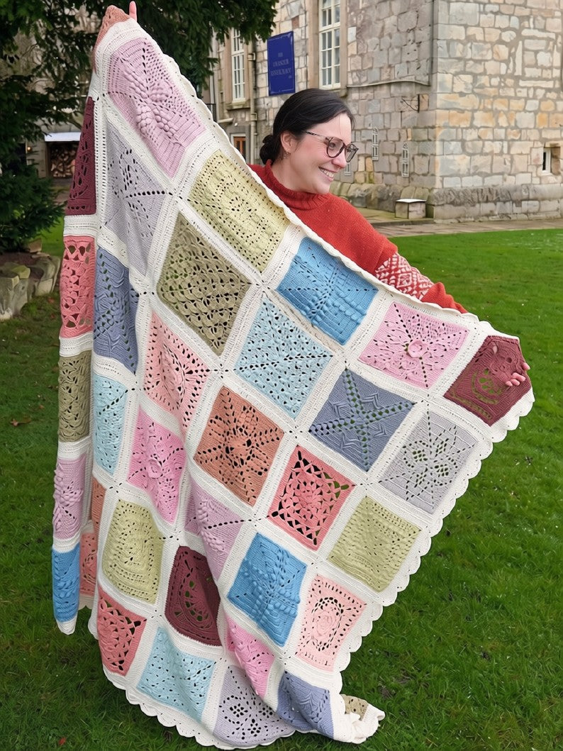 Colorful Sampler Blanket Crochet Pattern