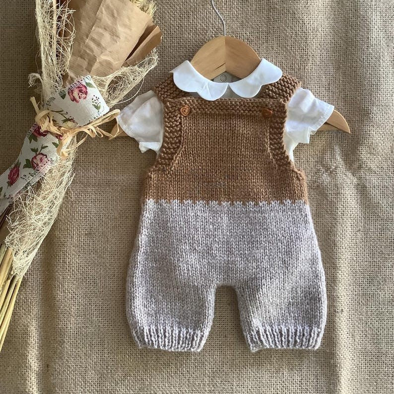 Toffee Baby Overalls Knitting Pattern