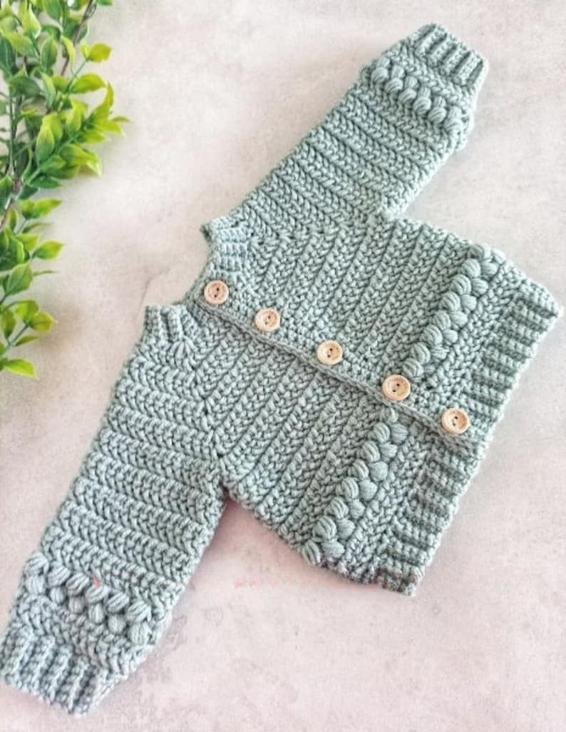 Button Baby Cardigan Crochet Pattern