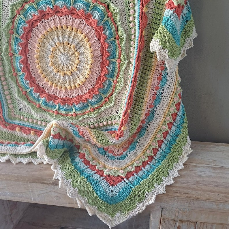 Meadow Mandala Blanket Crochet Pattern