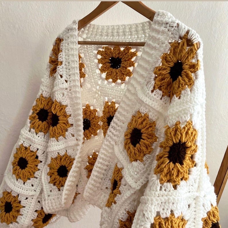 Sunflower Cardigan Crochet Pattern