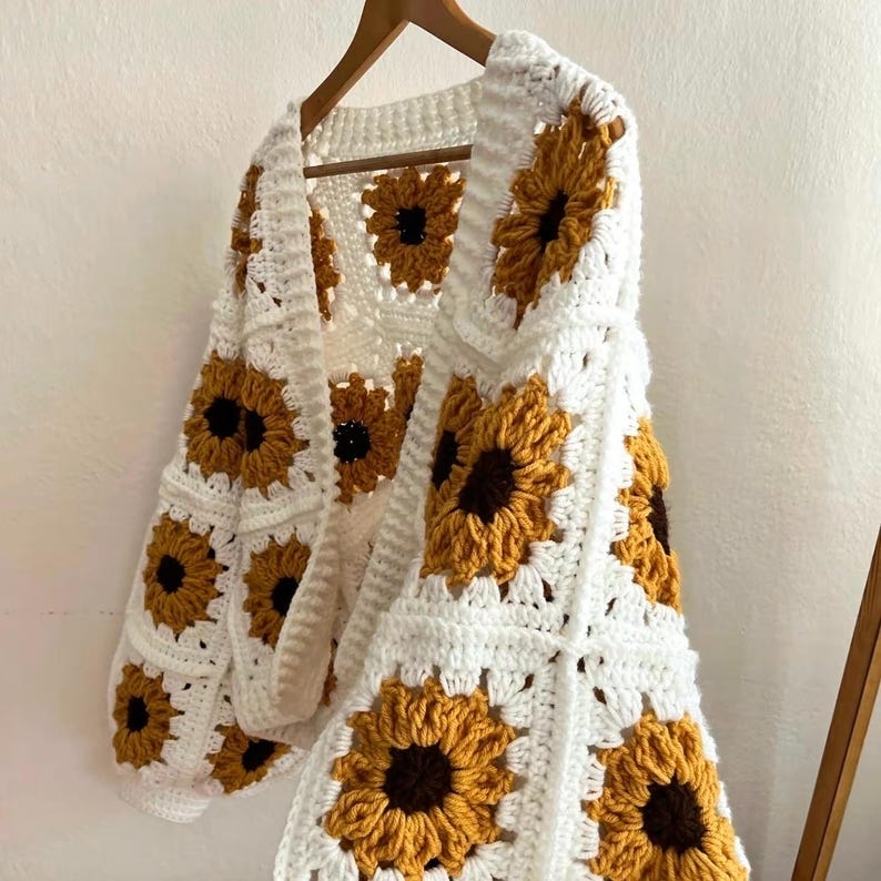 Sunflower Cardigan Crochet Pattern
