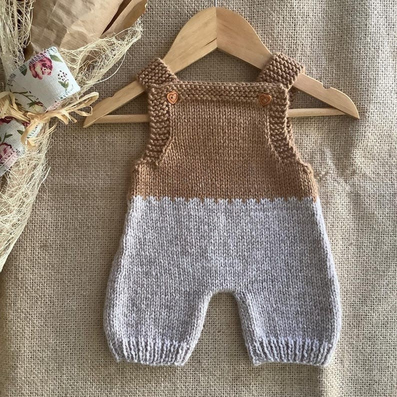 Toffee Baby Overalls Knitting Pattern