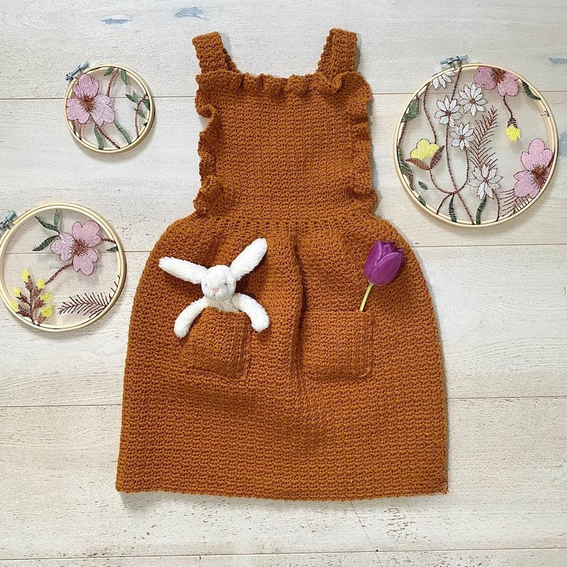 Caramel Pinafore Dress Crochet Pattern