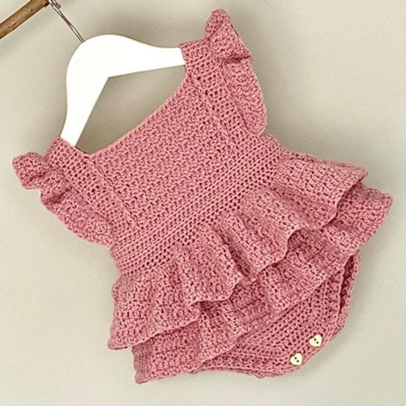 Ruffle Baby Romper Crochet Pattern