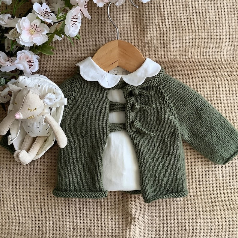 Buttercup Tie Cardigan Knitting Pattern