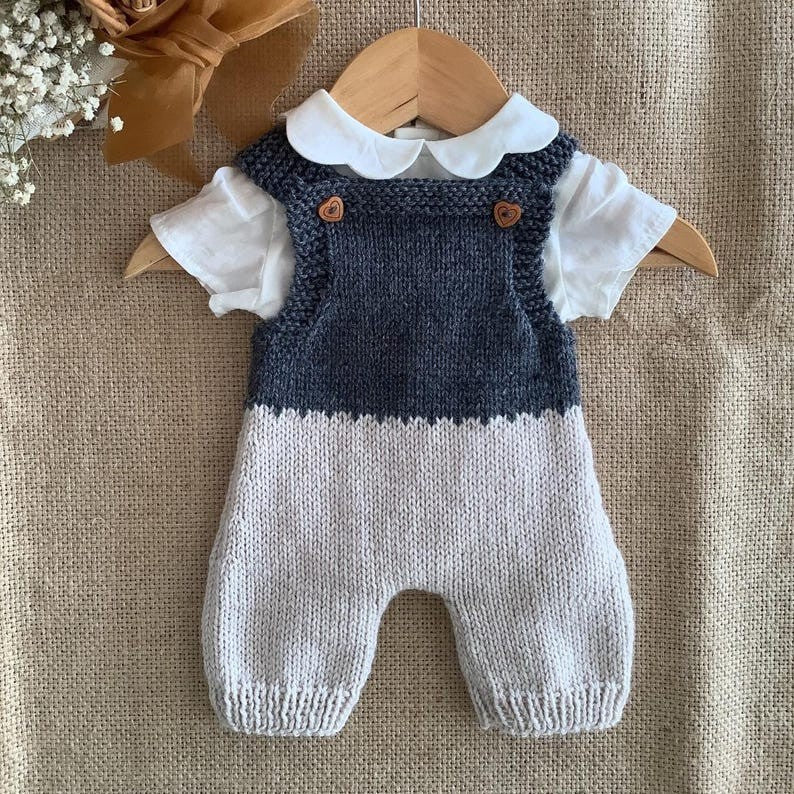 Toffee Baby Overalls Knitting Pattern
