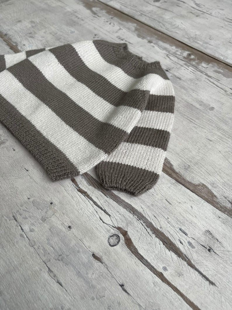 Neutral Stripe Sweater Knitting Pattern