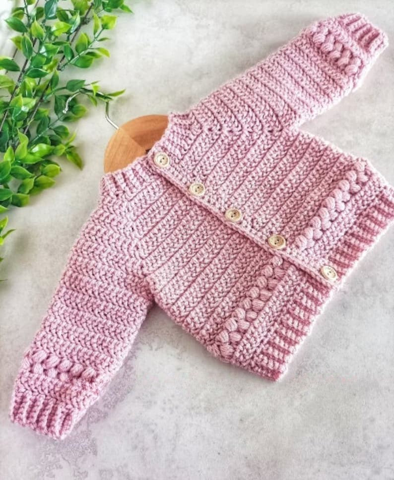 Button Baby Cardigan Crochet Pattern