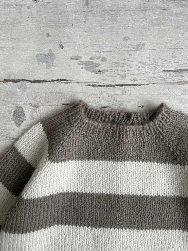 Neutral Stripe Sweater Knitting Pattern