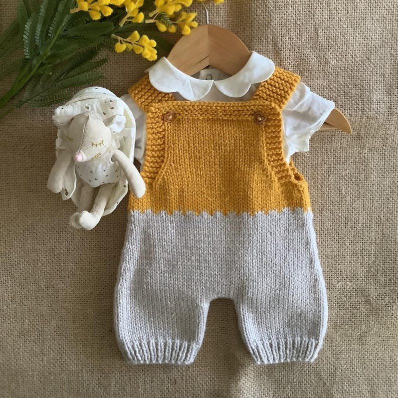 Toffee Baby Overalls Knitting Pattern