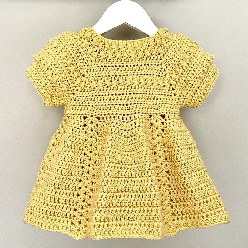 Golden Baby Dress Crochet Pattern